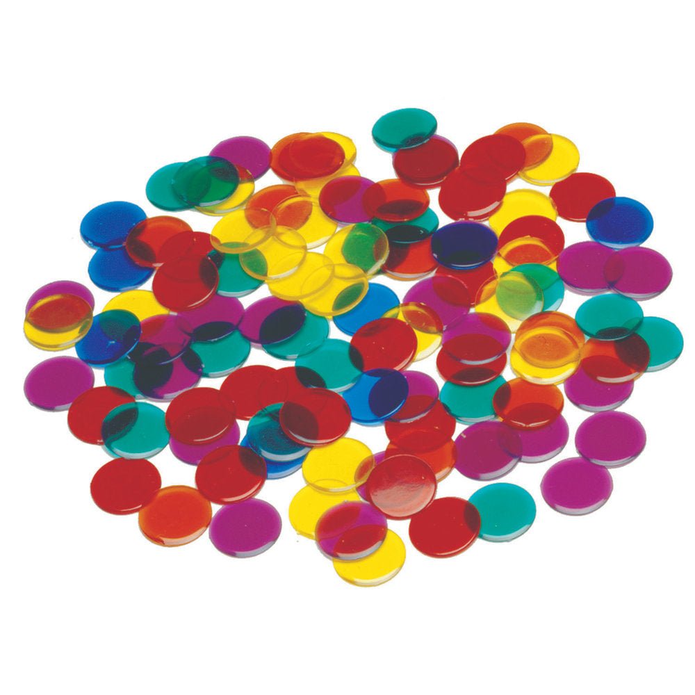 Learning Advantage Transparent Counters, 3/4in, Assorted Colors, Grades K-8, Set Of 1,000 Counters