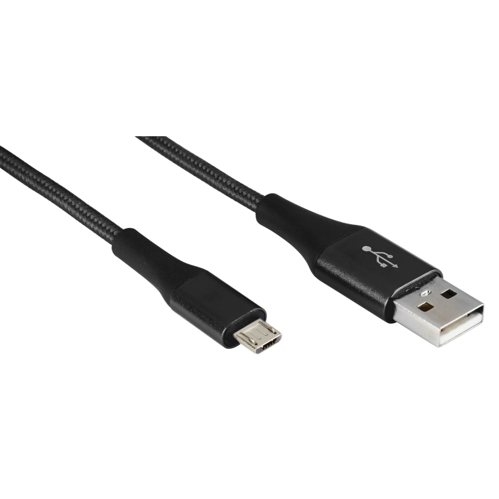 Ativa Micro USB To USB 2.0 Type-A Cable, 6ft, Black, 45379