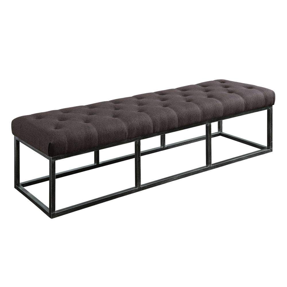 Serta Danes Tufted Bench, Midnight Charcoal/Iron