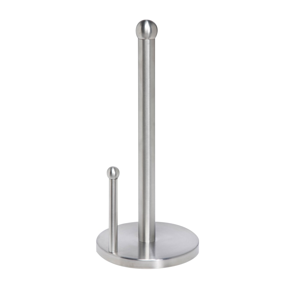 Honey-Can-Do Paper Towel Holder, 14inH x 6 1/8inW x 6 1/8inD, Stainless Steel