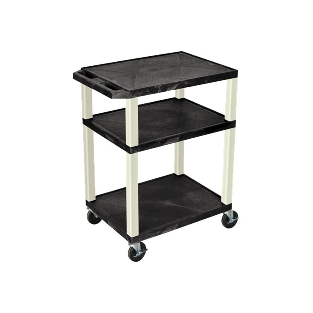 H. Wilson Luxor Tuffy 3-Shelf Cart, 24inW x 18inD, Black