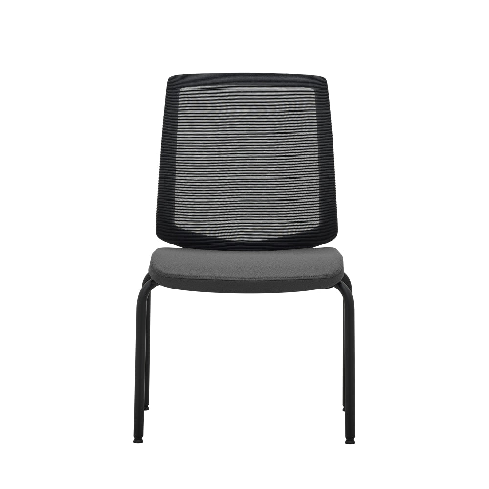 WorkPro Expanse Series Mesh/Fabric Guest Chairs, Gray/Black, Set Of 2 Chairs