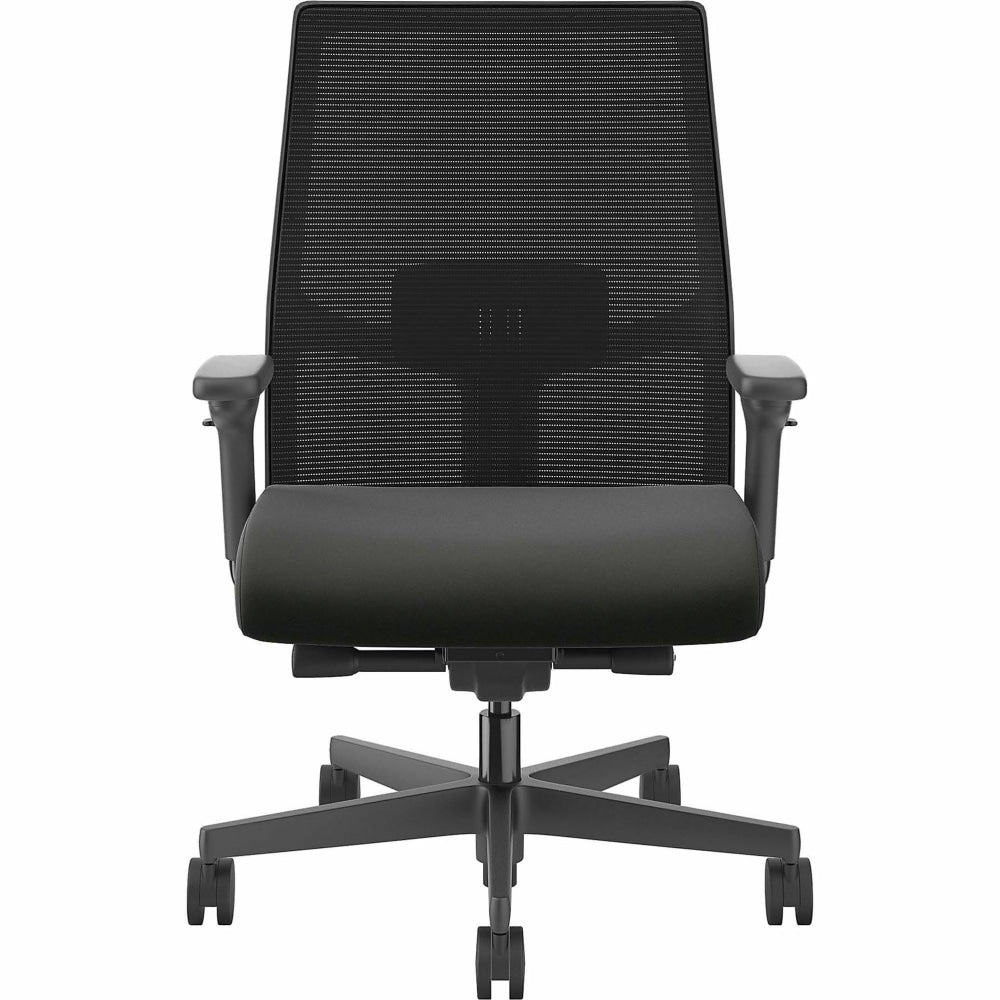 HON Ignition 2.0 Mid-back Big & Tall Task Chair - Black Foam Seat - Black Back - Black Frame - Mid Back - 5-star Base - Armrest - 1 Each