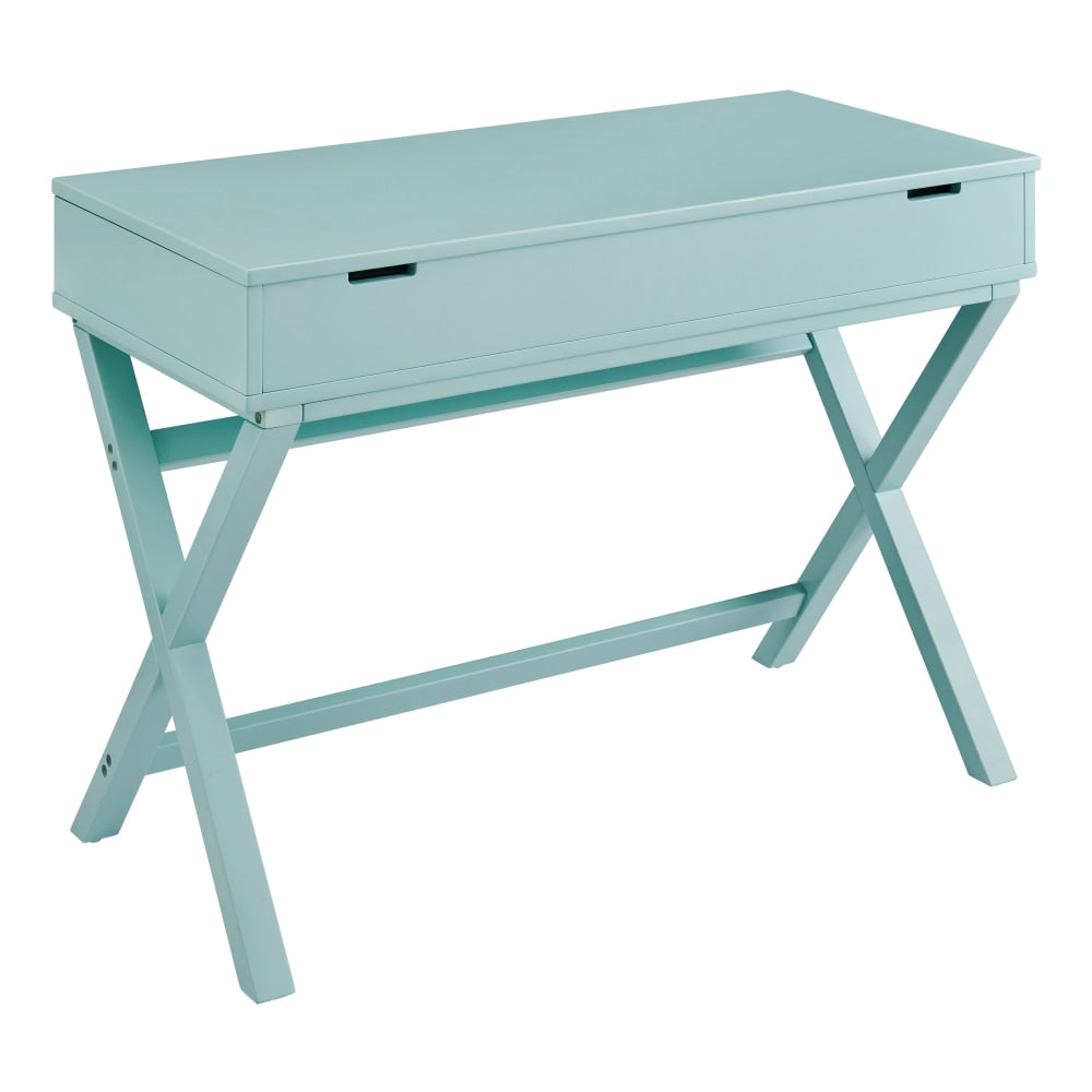 Linon Lacey 42inW Lift-Top Computer Desk, Turquoise