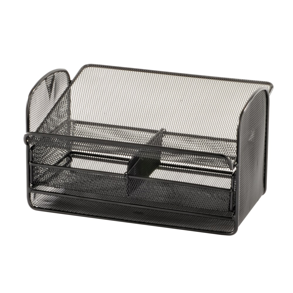 Safco Onyx Mesh Telephone Stand With Drawer, 7inH x 11 3/4inW x 9 1/4inD, Black