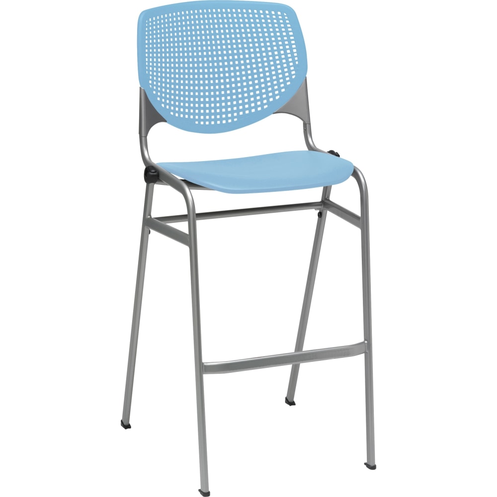 KFI Studios KOOL Stacking Chair, Sky Blue/Silver