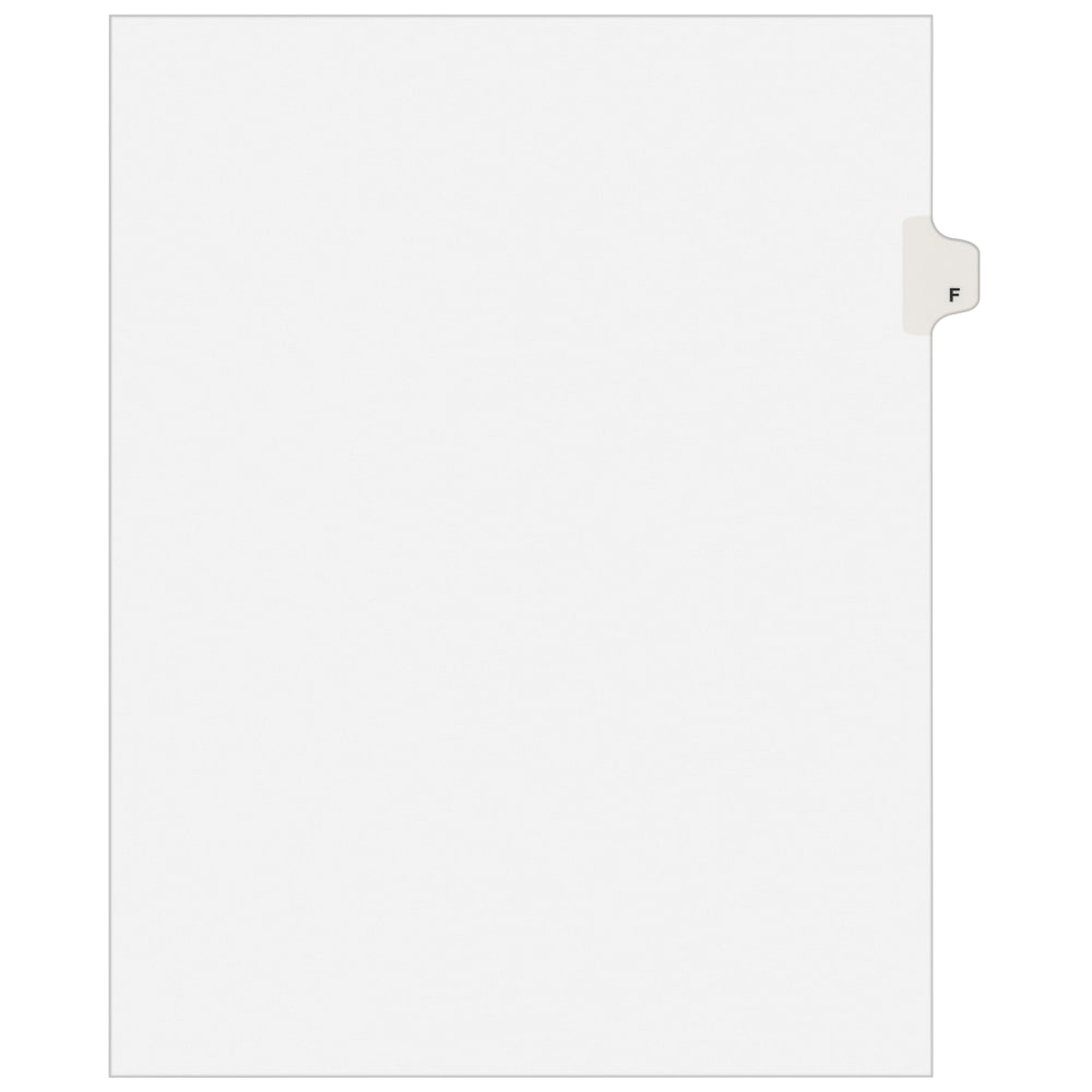 Avery 30% Recycled Side-Tab Legal Exhibit Dividers, Tab Title F, Pack Of 25