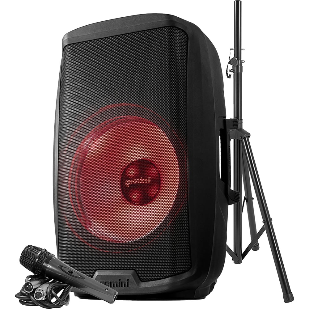 Gemini Sound AS-2115BT-LT-PK Public Address System - 2000 W Amplifier - Cable Microphone - Built-in Amplifier - Bluetooth - USB Port - Floor Standing