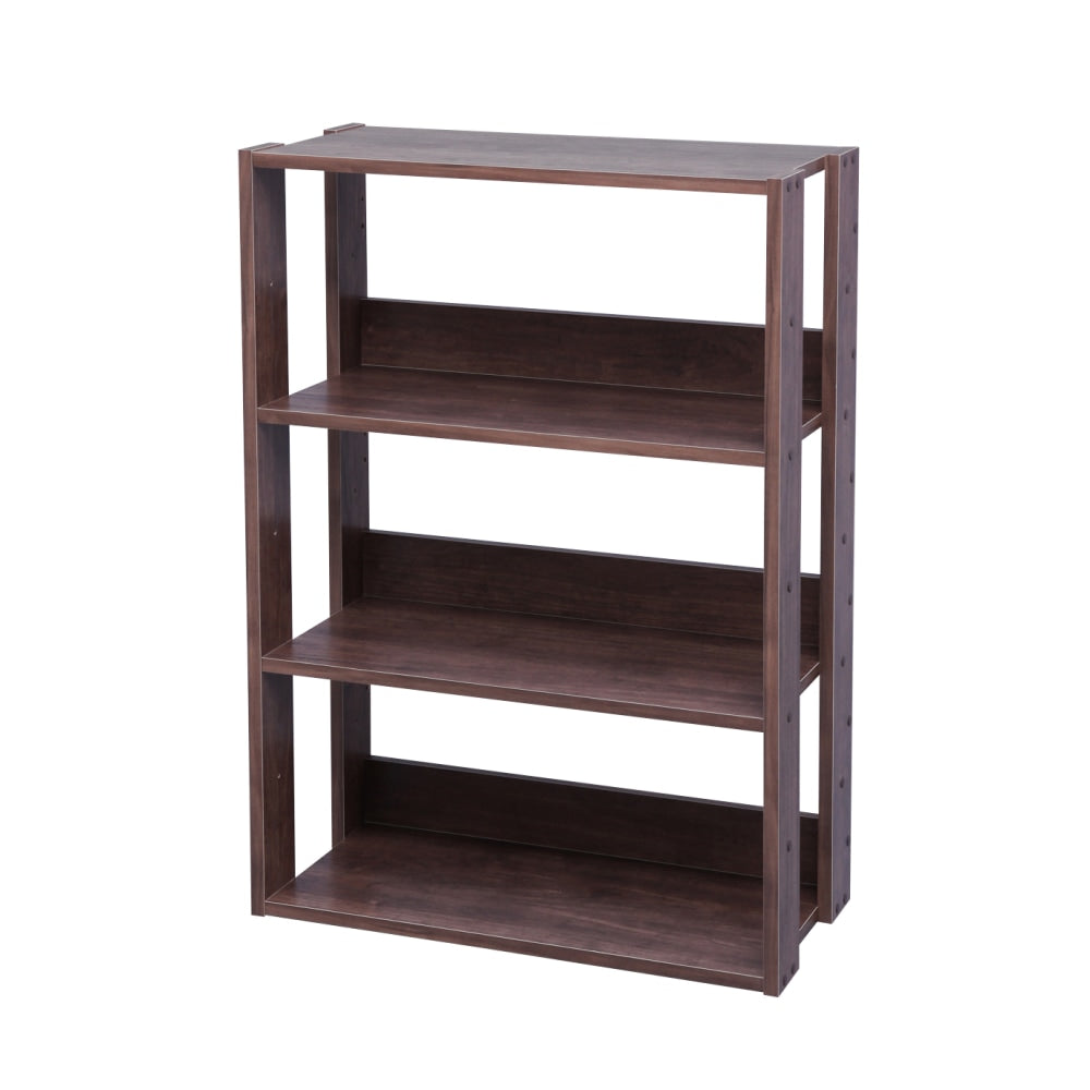 IRIS Mado 35inH 3-Tier Wide Open Shelving Unit, Brown