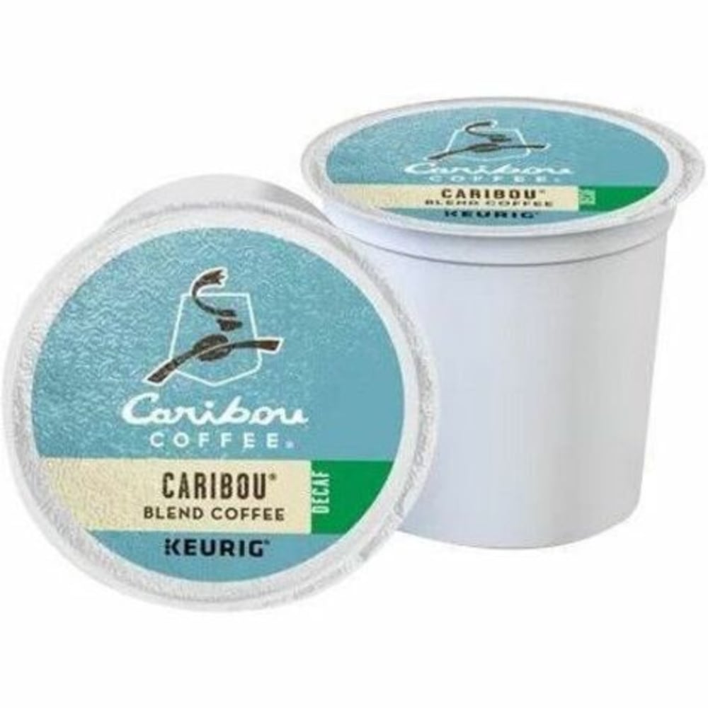 Caribou Coffee Single-Serve Coffee K-Cup Pods, Decaffeinated, Caribou Blend, Carton Of 24