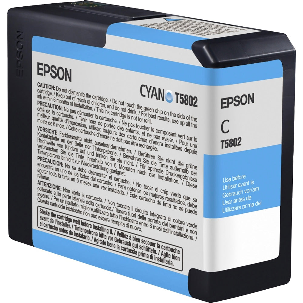 Epson T5802 UltraChrome K3 Cyan Ink Cartridge, T580200