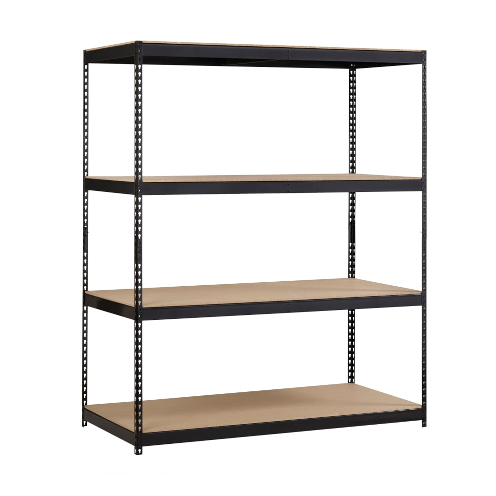 Lorell 4-Shelf Steel Archival Shelving, 84inH x 69inW x 33inD, Black