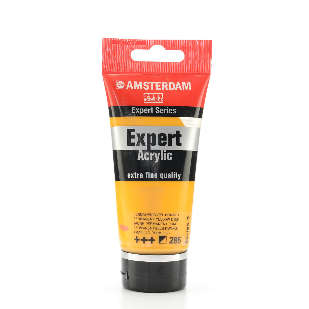 Amsterdam Expert Acrylic Paint Tubes, 75 mL, Permanent Yellow Deep, Pack Of 2