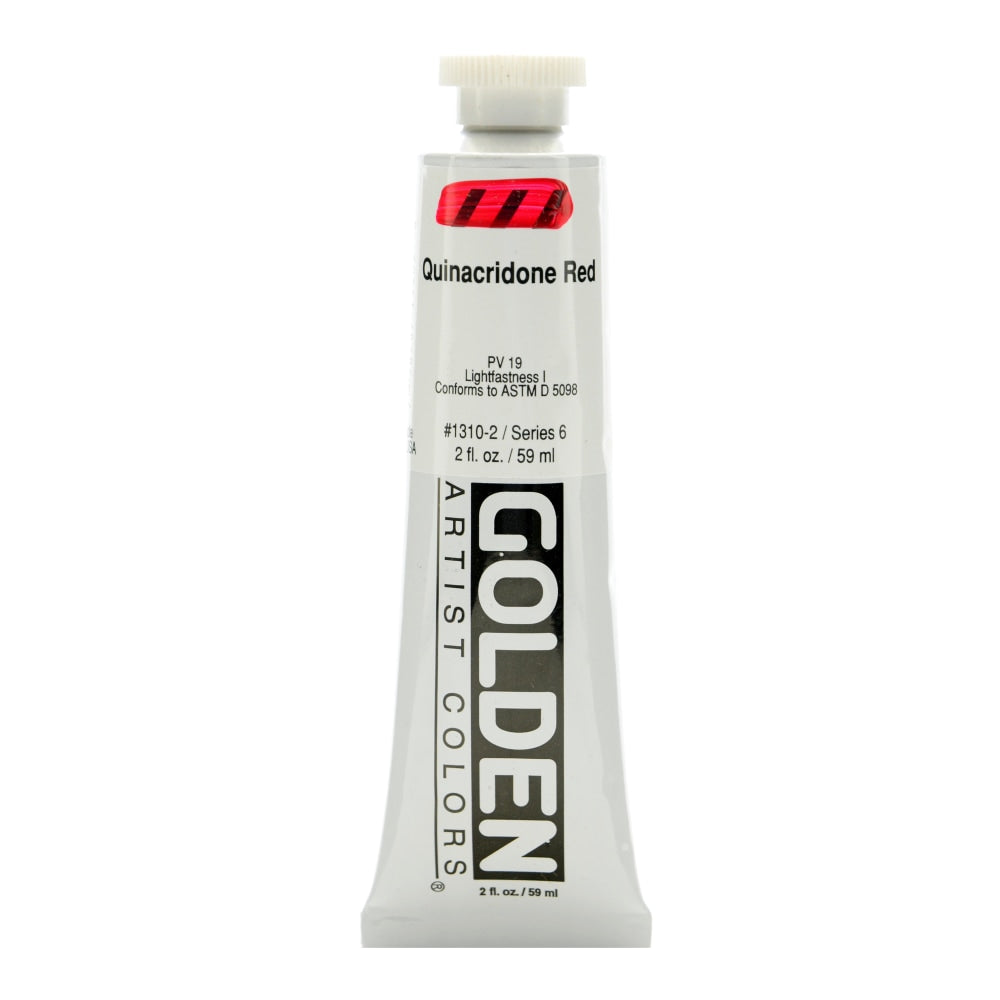 Golden Heavy Body Acrylic Paint, 2 Oz, Quinacridone Red