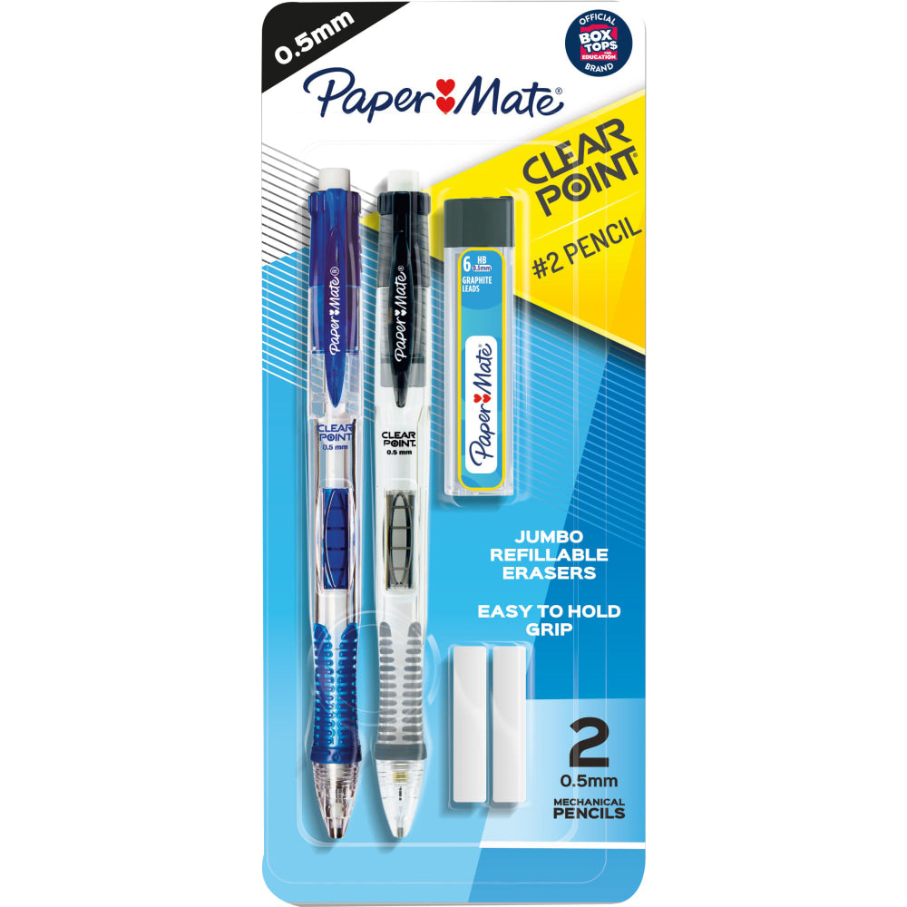 Paper Mate ClearPoint Mechanical Pencil Starter Set, 0.5 mm, Assorted Barrel Colors