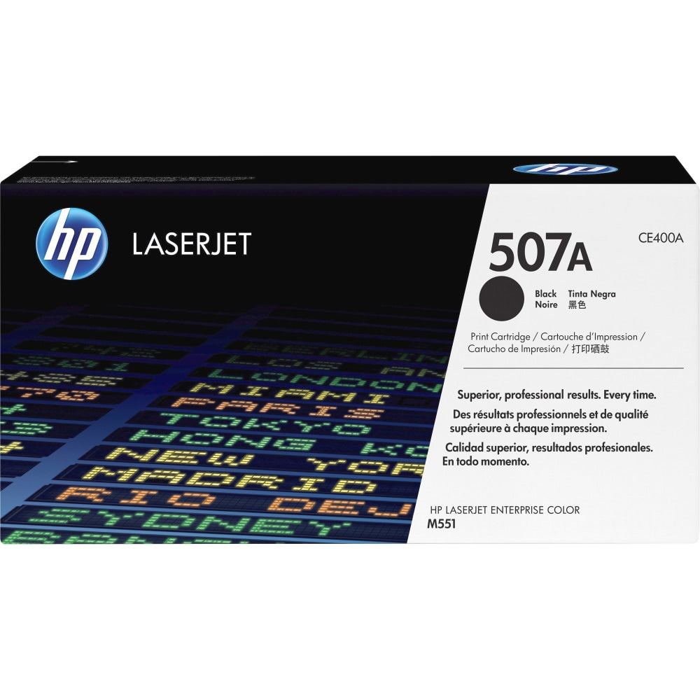 HP 507A Black Toner Cartridge, CE400A