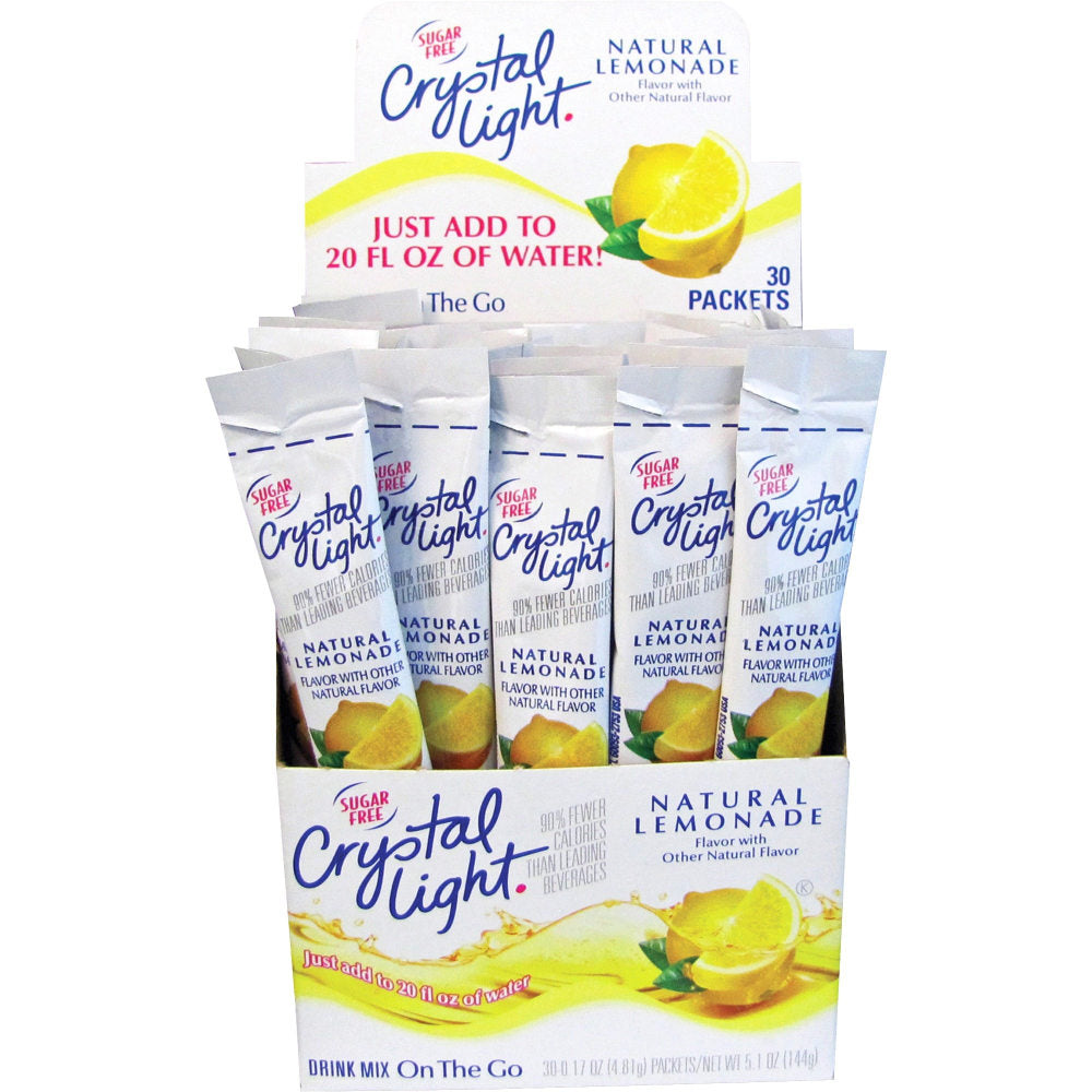 Crystal Light On The Go Mix Sticks, Lemon, Box Of 30 Packets