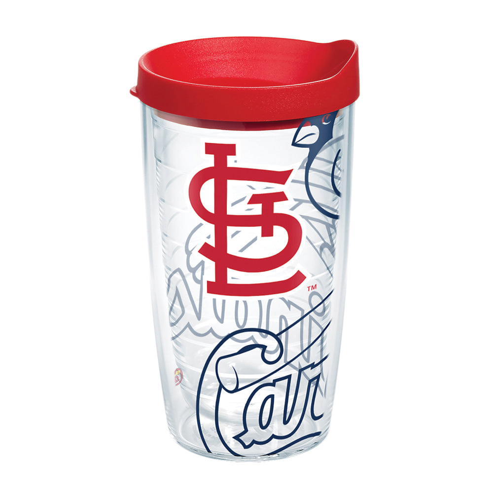 Tervis Genuine MLB Tumbler With Lid, St. Louis Cardinals, 16 Oz, Clear