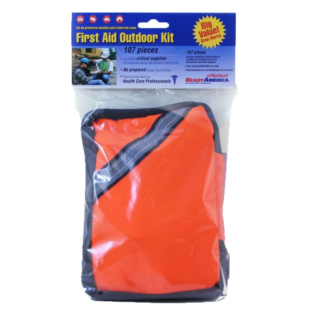 Ready America 107-Piece First Aid Outdoor Kits, Orange, Pack Of 2 Kits