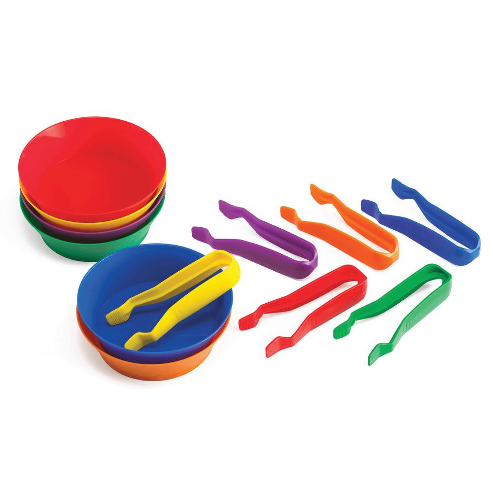 Edx Education 12-Piece Sorting Bowls And Tweezer Set, Grades PreK-2