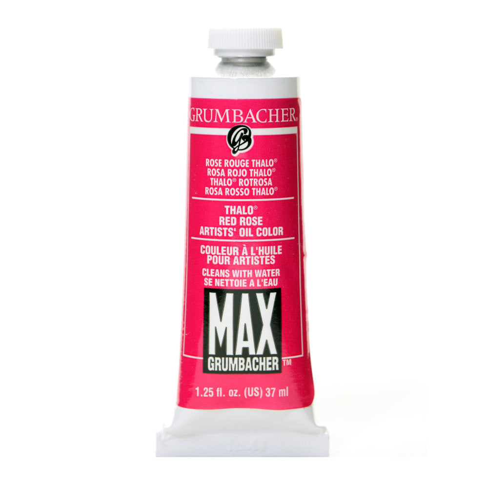 Grumbacher Max Water Miscible Oil Colors, 1.25 Oz, Thalo Red Rose