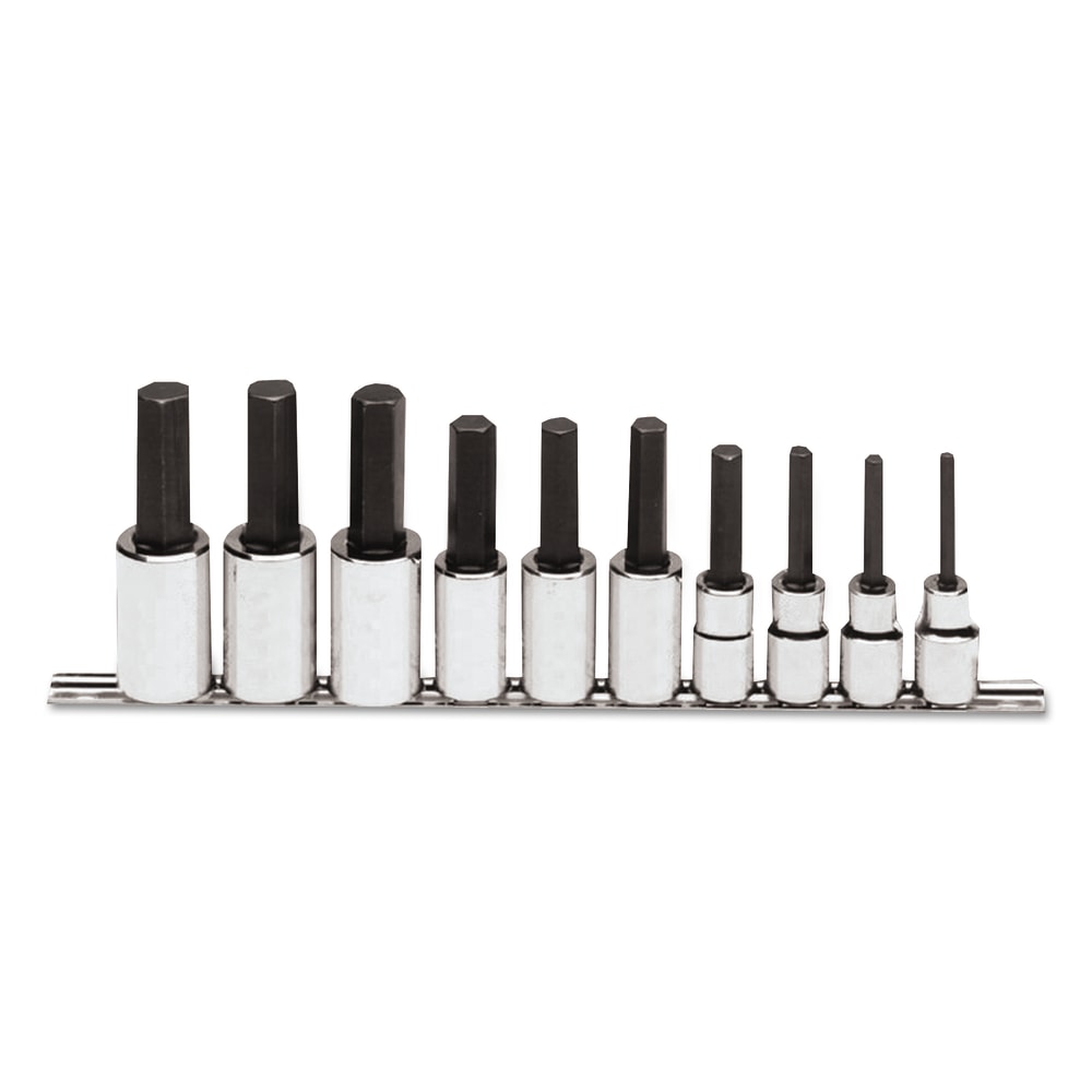 PROTO 10-Piece Hex-Bit Socket Set, Metric, 1/2in Drive, 6mm to 19mm