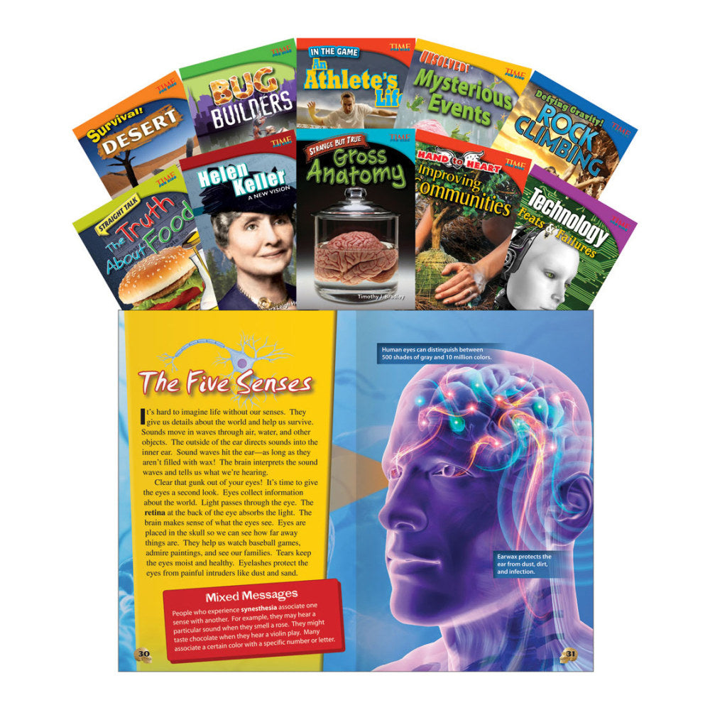 Teacher Created Materials TIME FOR KIDS Nonfiction Book Set, Set 1, Set Of 10 Books, Grade 4