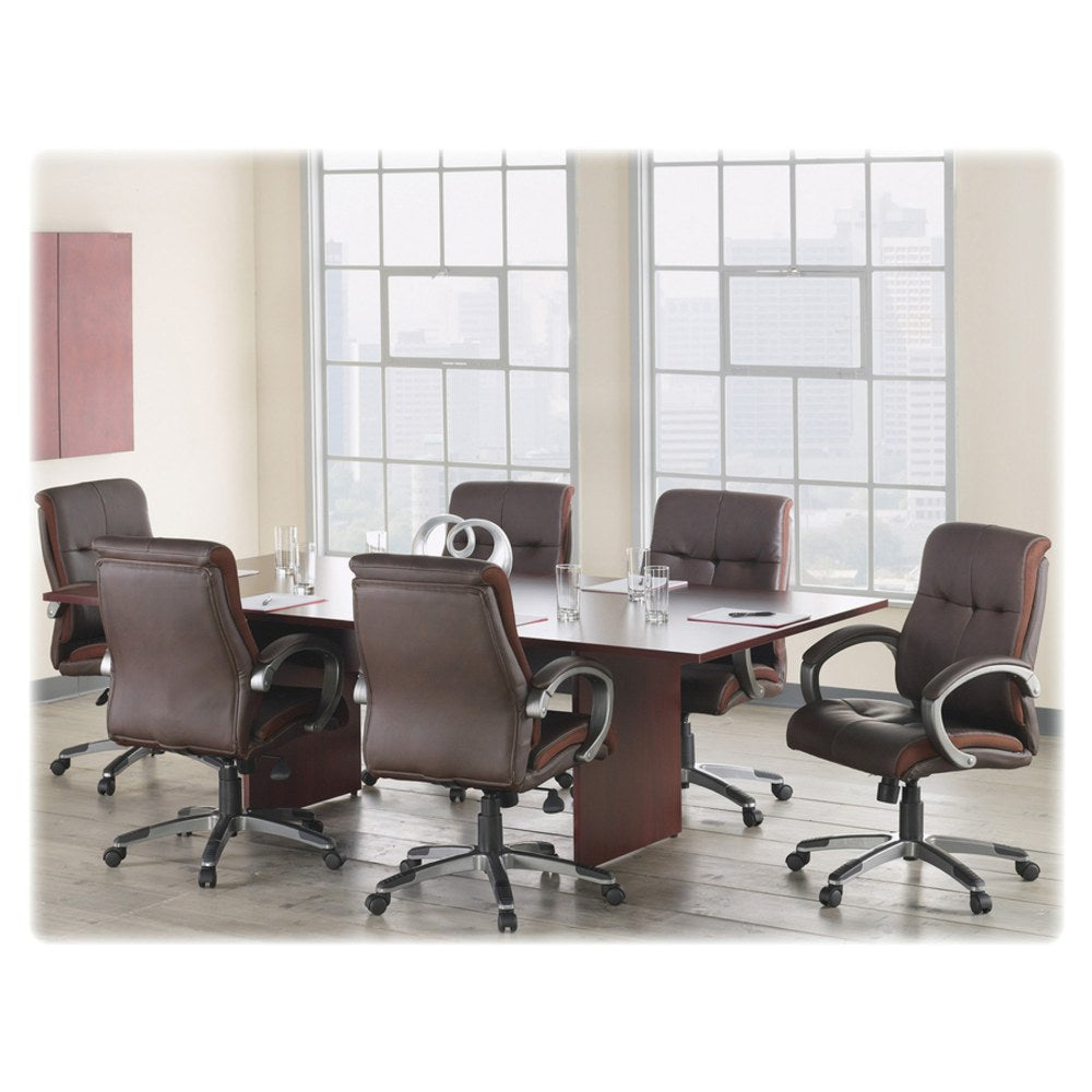 Lorell Essentials Laminate Rectangular Conference Table, 2-Piece, 29-1/2inH x 72inW x 36inD, Mahogany