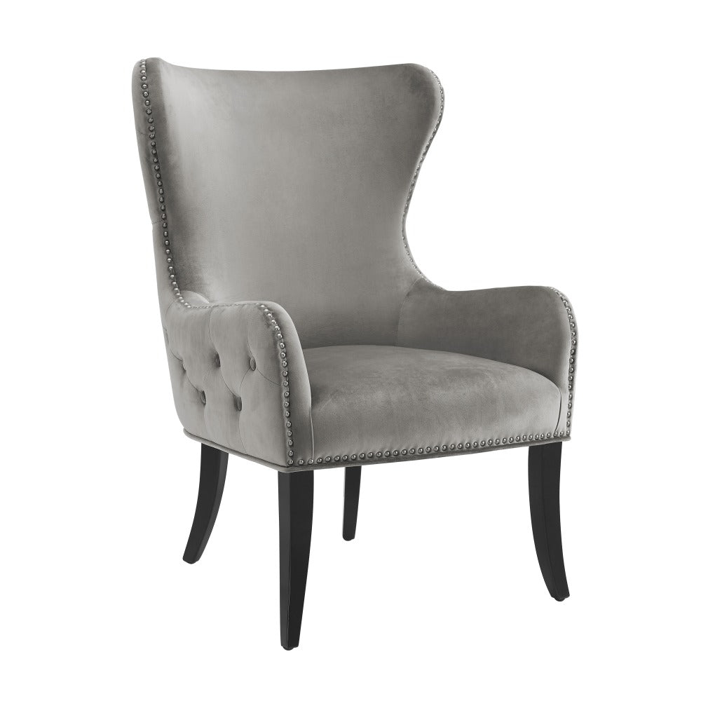 Linon Jules Round Back Chair, Dark Gray