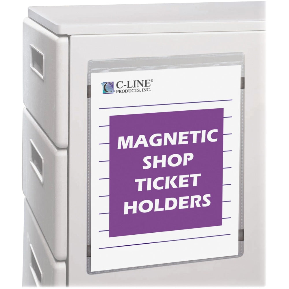 C-Line Magnetic Shop Ticket Holders, 9in x 12in, Clear, Box Of 15