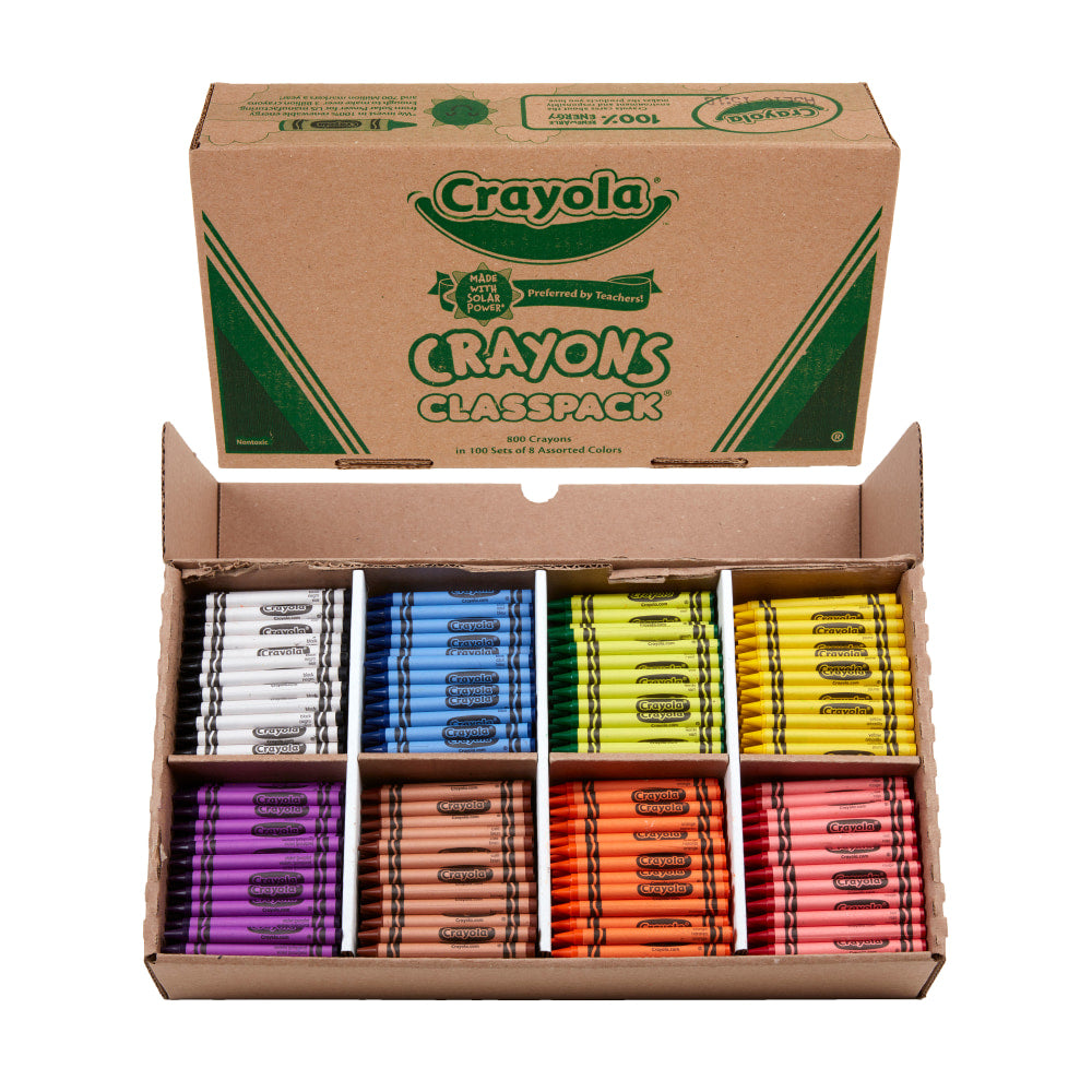 Crayola Classpack Standard Crayons, 8 Assorted Colors, Pack Of 800 Crayons