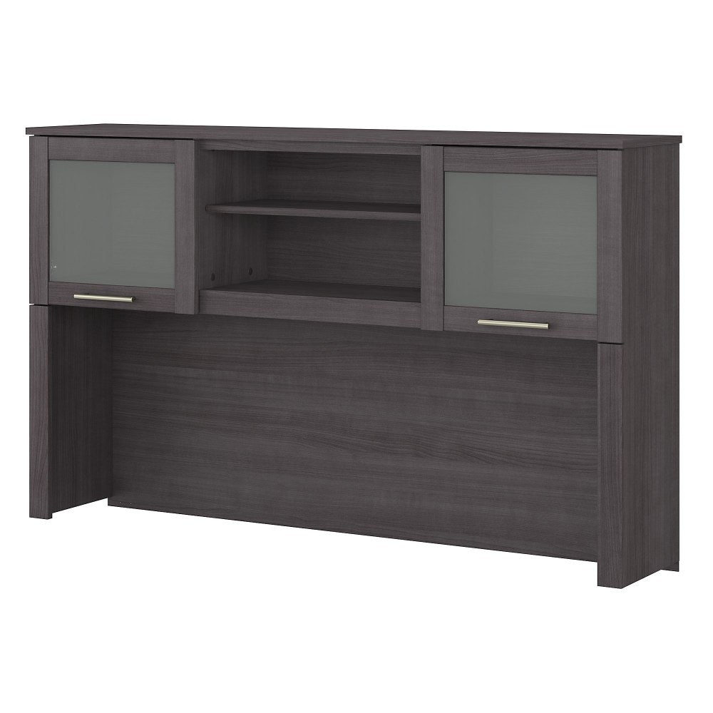 Bush Furniture 60inW Hutch For L-Shaped Desk, Storm Gray, Standard Delivery