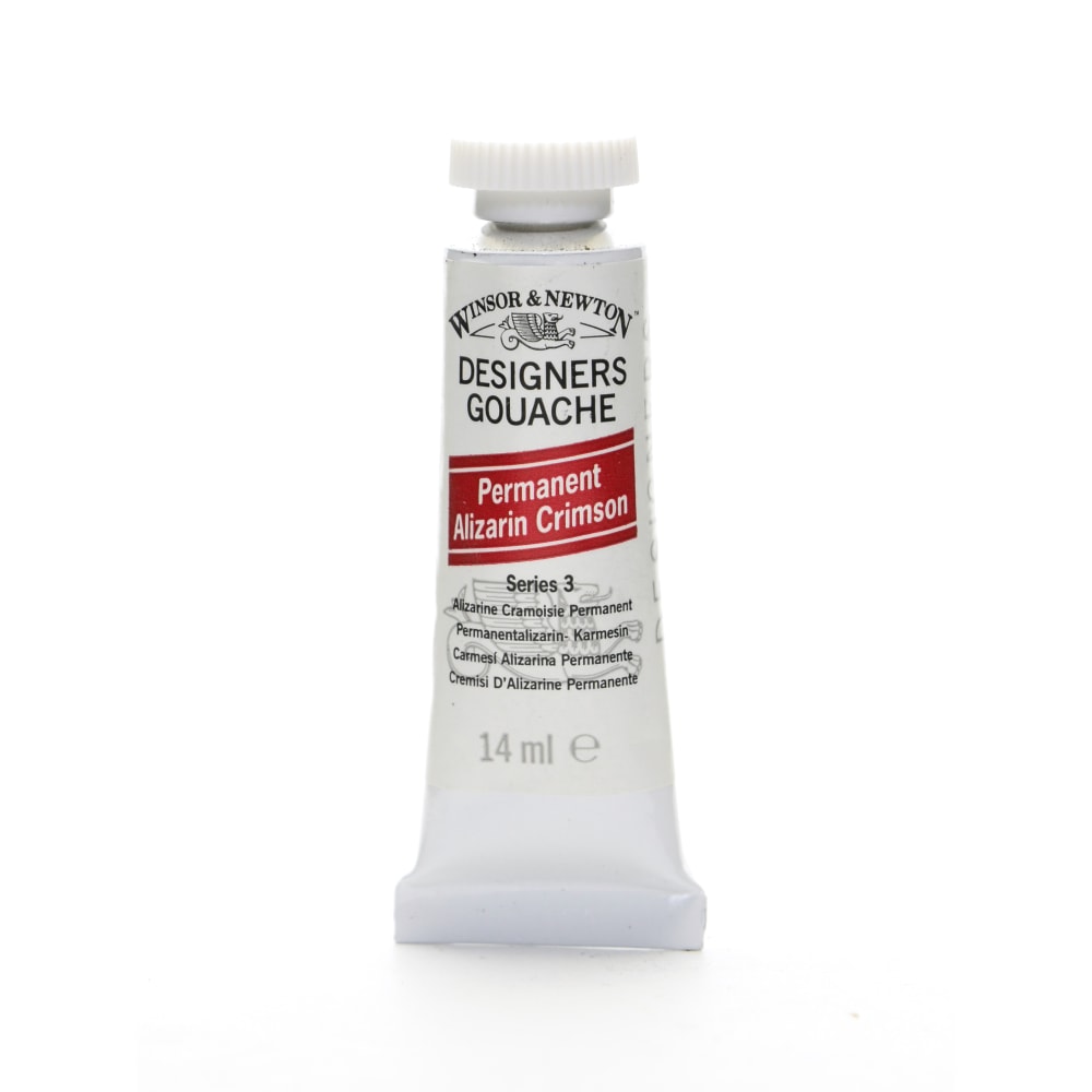 Winsor & Newton Designers Gouache, 14 mL, Permanent Alizarin Crimson, 466