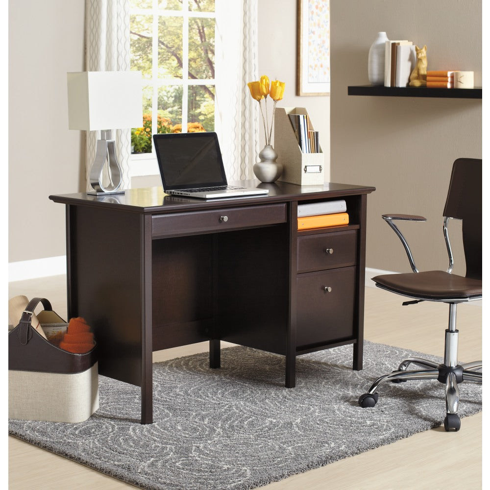 Realspace Chase 47inW Writing Desk, Dark Chestnut