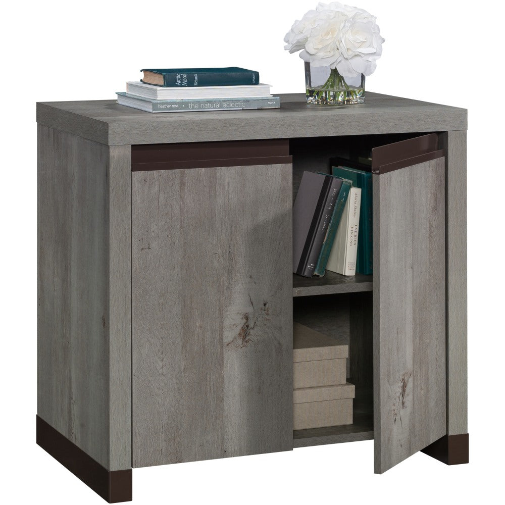 Sauder 2-Door 32inW Storage Cabinet And Base For Library Hutch, Mystic Oak