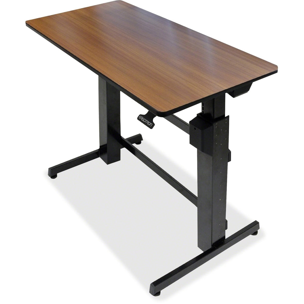 Ergotron WorkFit-D 48inW, Sit-Stand Desk, Walnut