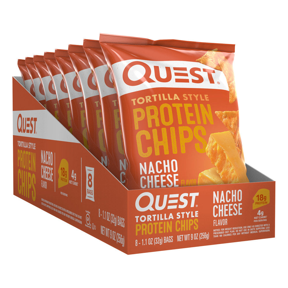 Quest Nacho Protein Tortilla Chips, 1.1 Oz, Pack Of 8 Bags