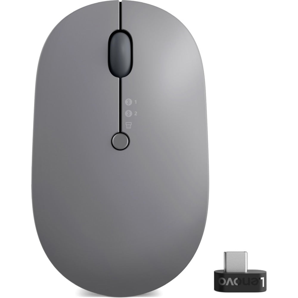 Lenovo Go Wireless Multi-Device Mouse - Blue Optical - Wireless - Bluetooth/Radio Frequency - 2.40 GHz - Rechargeable - Black - USB Type C - 2400 dpi - Scroll Wheel - 5 Button(s) - 6 Programmable Button(s)