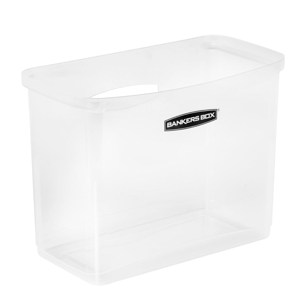 Bankers Box Portable Open Desktop File Box with Side Handles, 1 Each - Desktop - Hanging Rail, Handle, Durable - Clear - Polypropylene - 1 Each