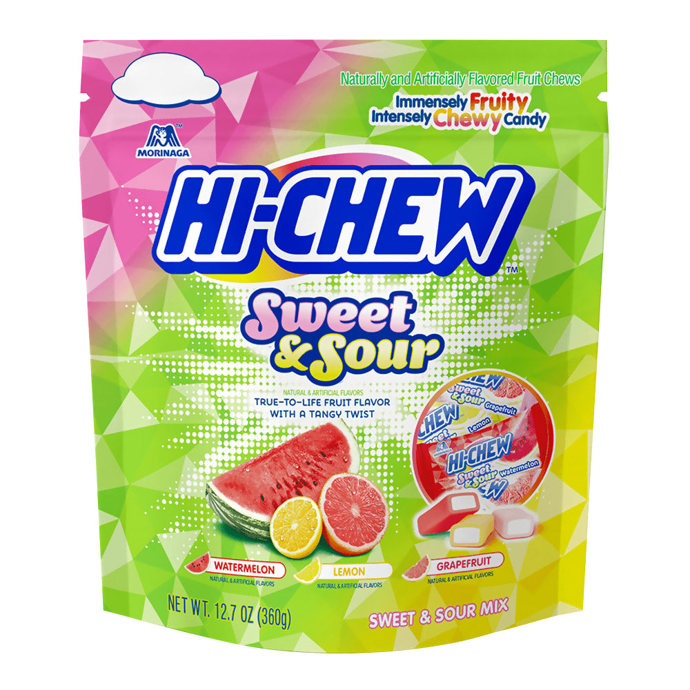 Hi-Chew Fruit Chew Sour Citrus Mix, 12.7 Oz, Pack Of 4 Bags