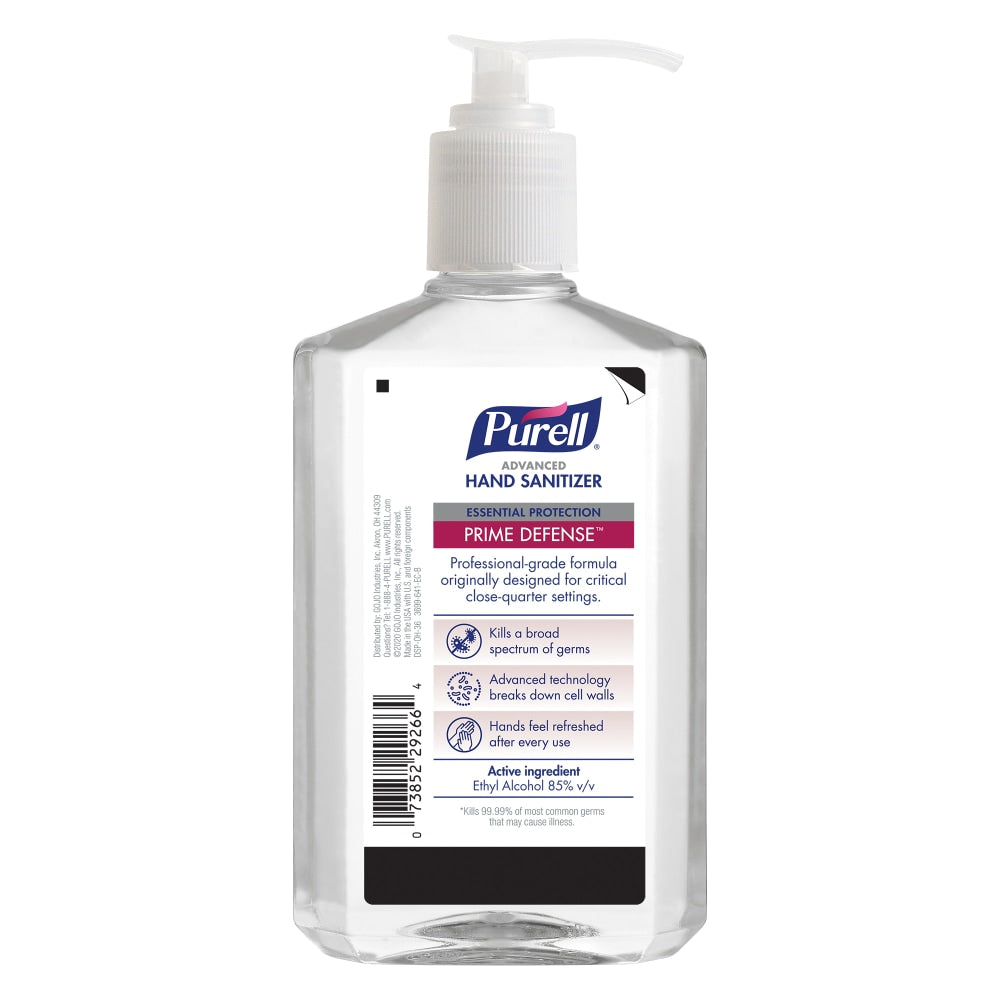 PURELL PRIME DEFENSE Advanced Hand Sanitizer,  12 fl oz Pump Bottle