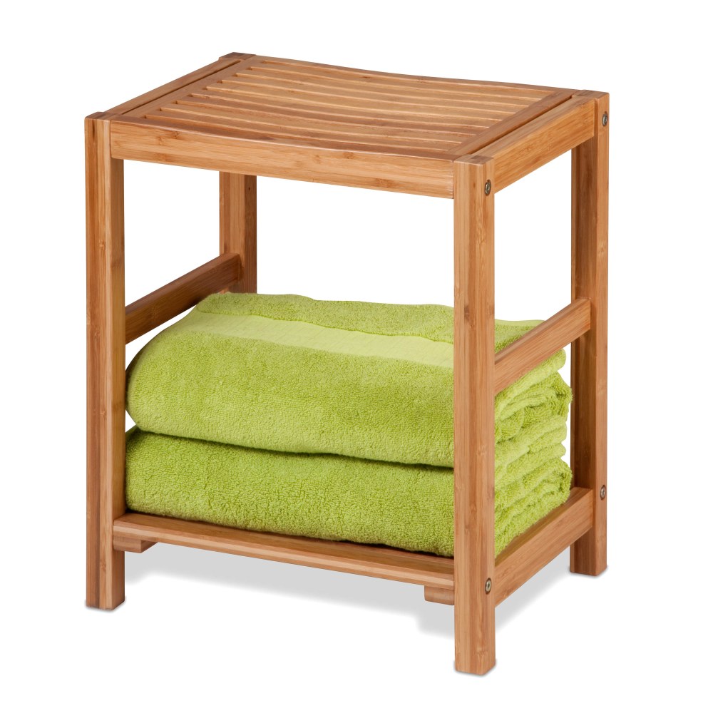 Honey-Can-Do Bamboo Spa Bench, 19 5/8inH x 12 5/8inW x 16 1/2inD, Natural