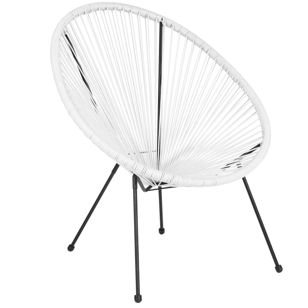 Flash Furniture Valencia Oval Comfort Series Take Ten Papasan Lounge Chair, White/Black