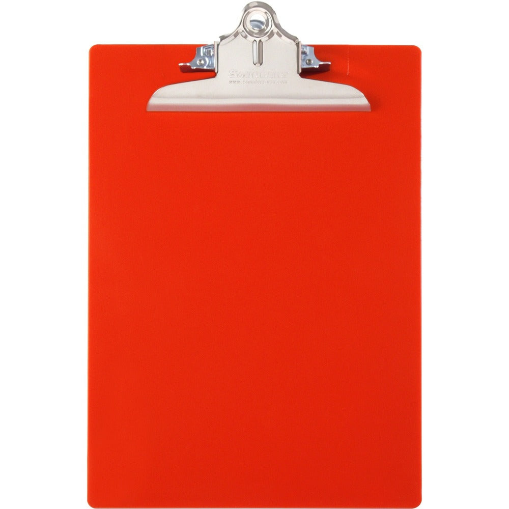 Saunders Plastic Clipboard, 8 1/2in x 12in, Red