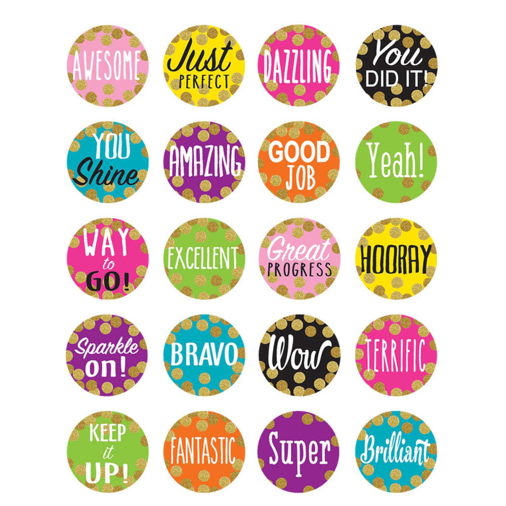 Teacher Created Resources Stickers, Confetti, 120 Stickers Per Pack, Set Of 12 Packs