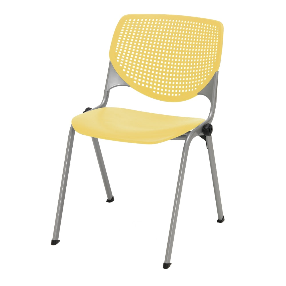 KFI Studios KOOL Stacking Chair, Yellow/Silver