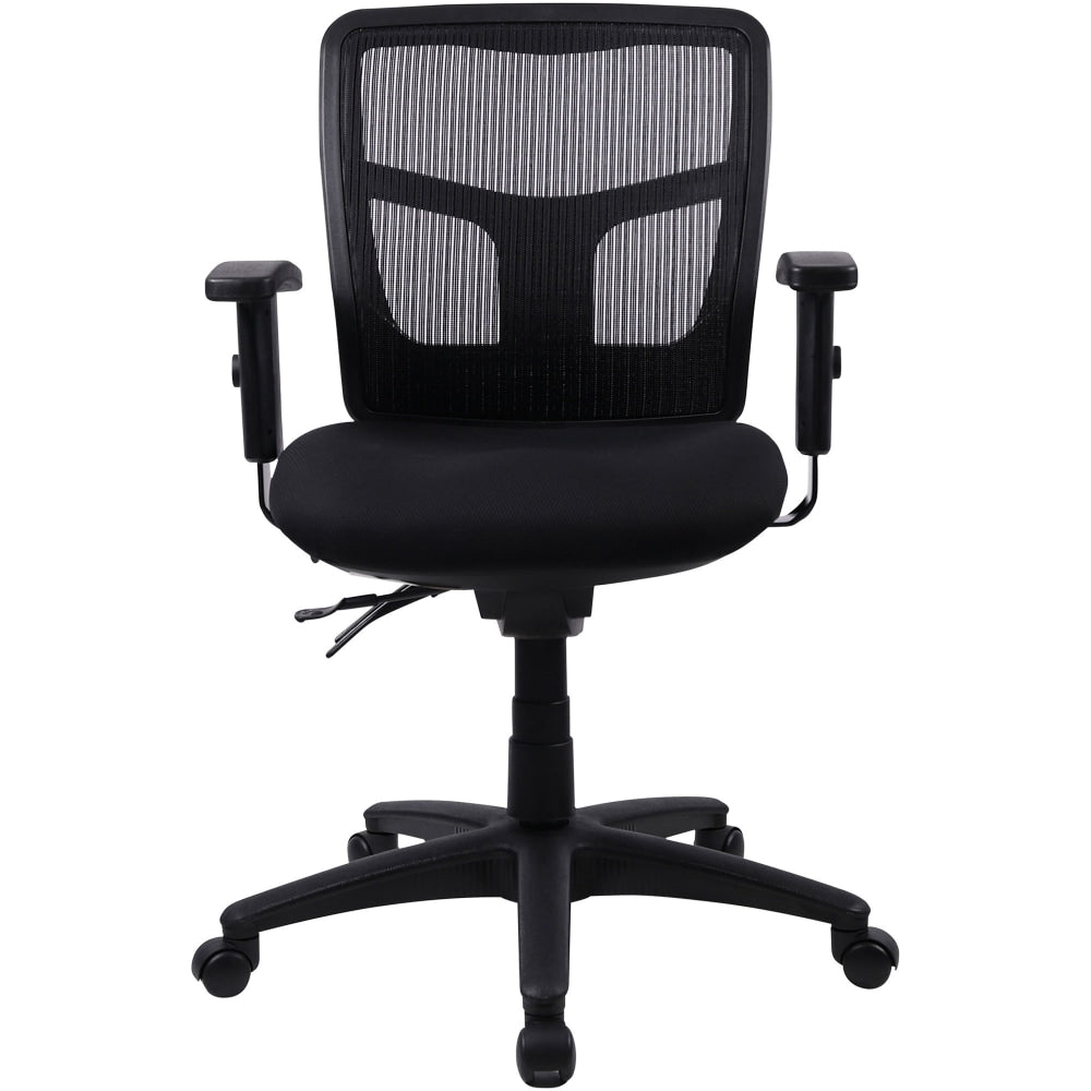 Lorell Ergonomic Mesh/Fabric Mid-Back Managerial Swivel Chair, Black