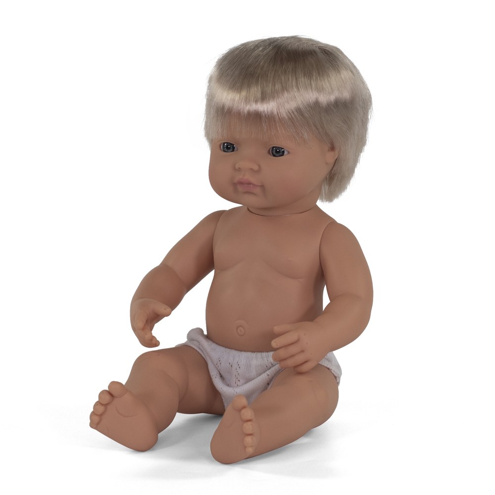 Miniland Educational Anatomically Correct 15in Baby Doll, Caucasian Boy