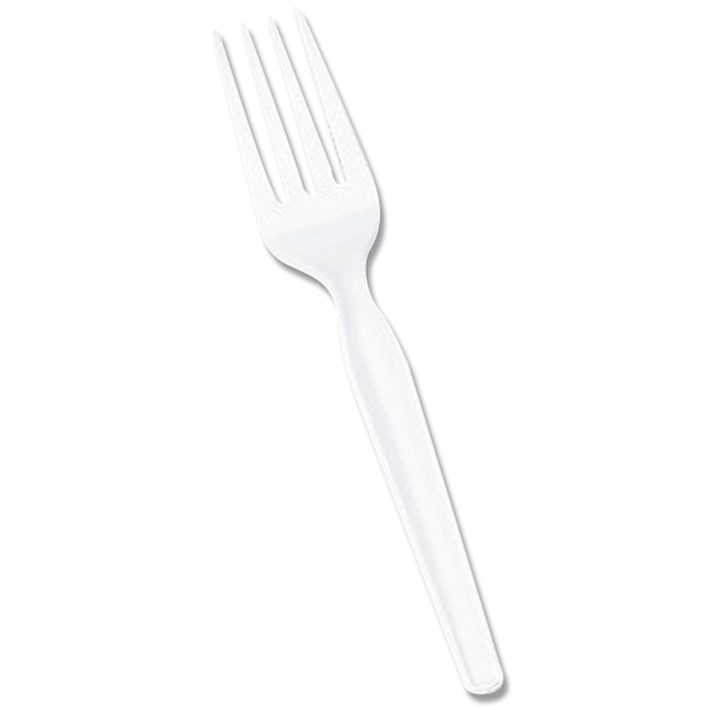 Dixie Heavyweight Utensils, Forks, White, Box Of 100 Forks