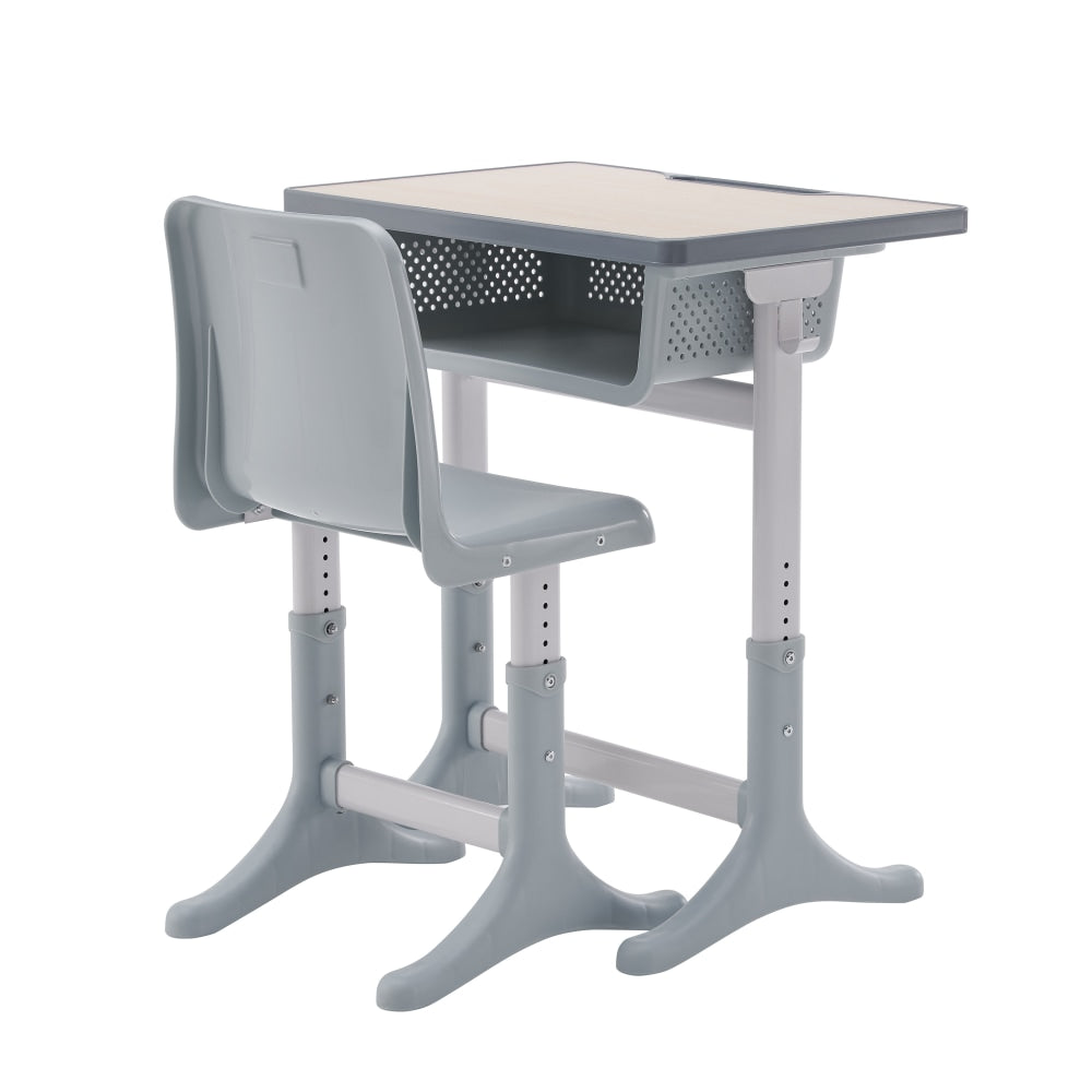 Linon Storey Childs Adjustable Desk And Chair Set, Gray